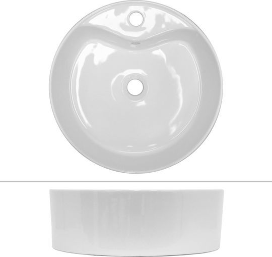 ECD Germany Επικαθήμενος Νιπτήρας Κεραμικός 42x42x17cm Λευκός