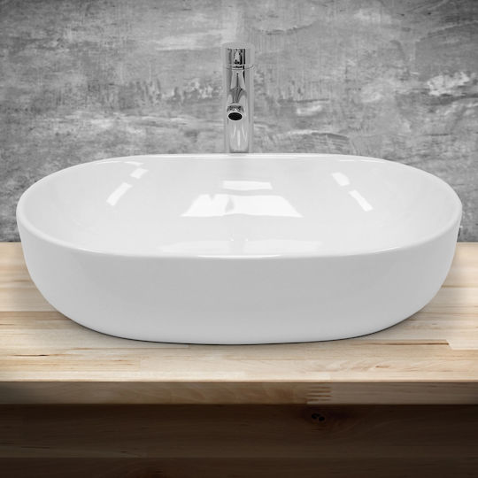 ECD Germany Deasupra Blatului Chiuvetă Ceramică 60x42x14.5cm Alb