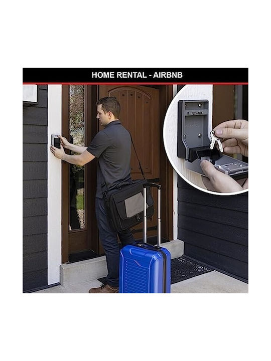 Master Lock Wall-mounted Combination Key Holder Metallic with Combination Dial 10 Hooks 19.6x7.6x5.6cm