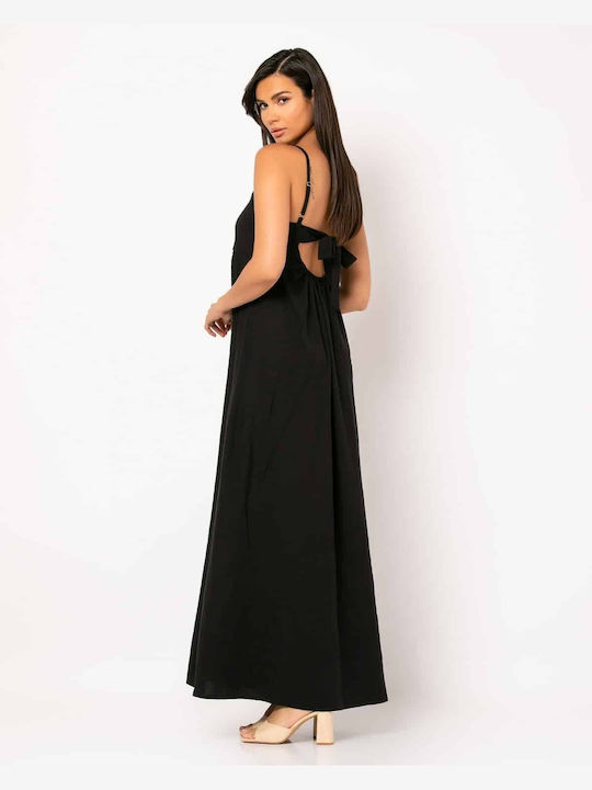 Noobass Καλοκαιρινό Maxi Φόρεμα Μαύρο
