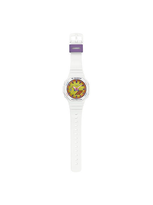 Casio G-Shock Uhr Chronograph mit Weiß Kautschukarmband