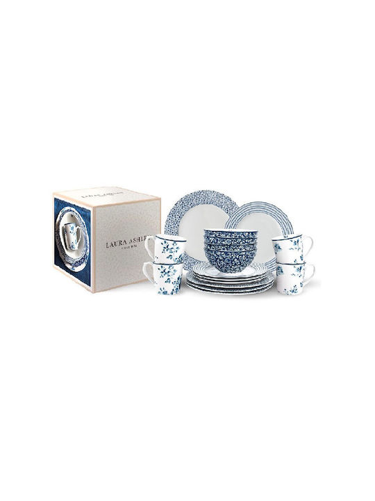 Laura Ashley Alb Porțelan Set de Vase 16buc