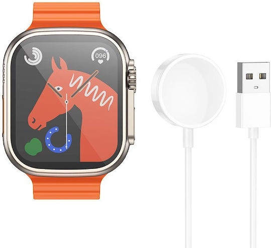 Hoco Y12 Ultra Smartwatch with Heart Rate Monitor (Titanium Gold)