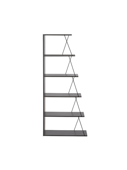 Bookcase Tars Gray 65x24x146cm