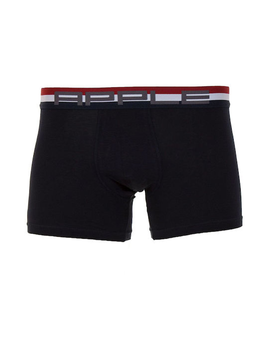 Apple Boxer Herren Boxershorts Black/Bordeuax 1Packung