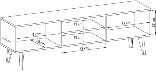 Έπιπλο Τηλεόρασης Μπεζ Μ160xΠ40xΥ50cm
