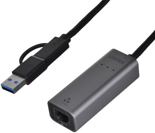 Unitek U1313C Αντάπτορας Δικτύου USB-C με Ενσύρματη Σύνδεση Ethernet