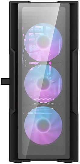 Darkflash DK431 Glass & 4 Fans Gaming Midi Tower Κουτί Υπολογιστή με Πλαϊνό Παράθυρο Μαύρο