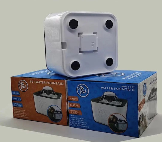 Fântâna Automată de Apă din Plastic ABS pentru Câine și Pisică 2.5lt 19x19x12cm