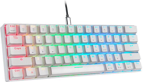 Motospeed CK61 Gaming Mechanische Tastatur 60% mit Kailh Box Weiß Schaltern und RGB-Beleuchtung (Englisch US) Weiß