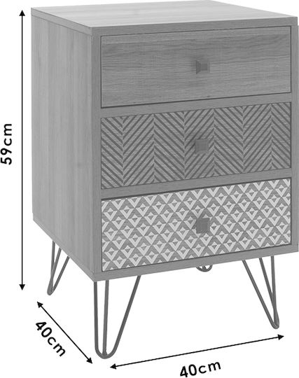 Pakketo Nachttisch Boho Holz Braun 40x40x59cm