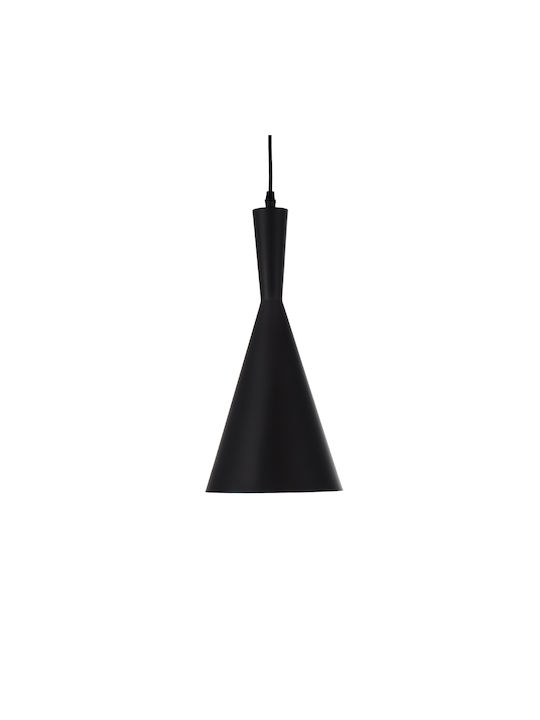 GloboStar Shanghai Ceiling Light Black Bell with E27 Socket 19x38x38cm