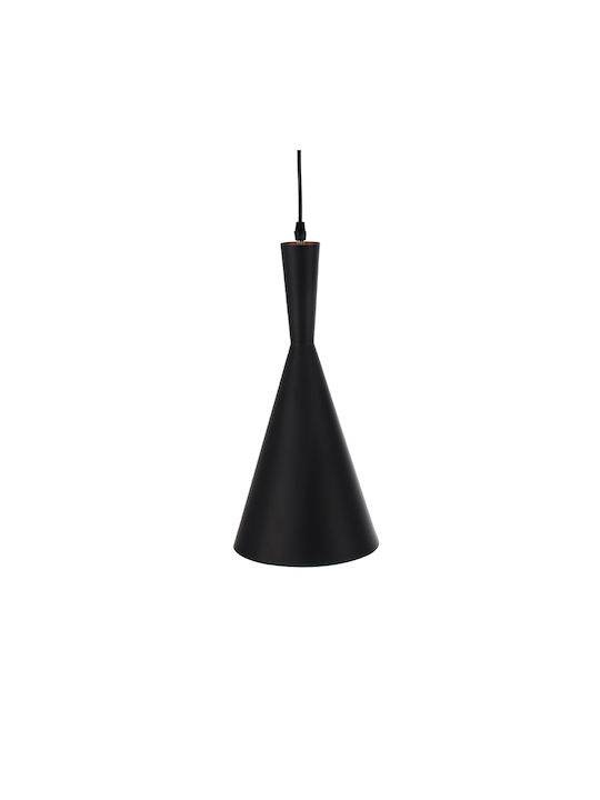 GloboStar Shanghai Ceiling Light Black Bell with E27 Socket 19x38x38cm