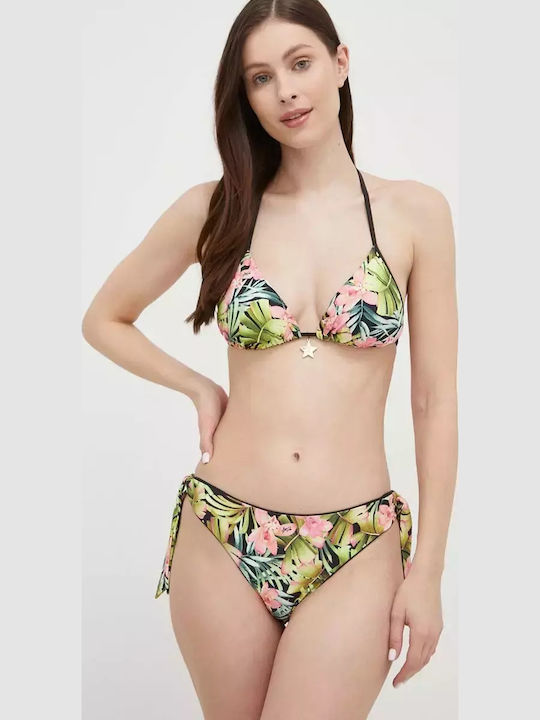 Padded Triangle Bikini Top Gold Floral