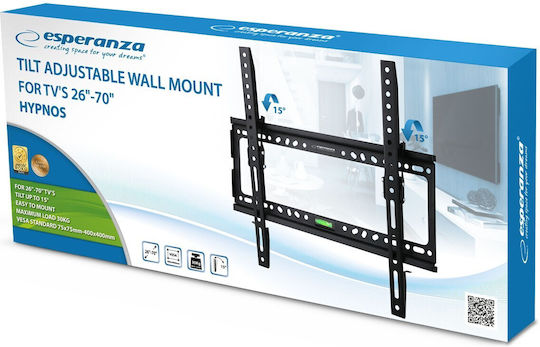 Esperanza Hypnos ERW014 Βάση Τηλεόρασης Τοίχου έως 70" και 30kg Μαύρο