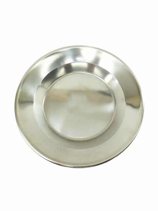 Farfurie joasă Inox Argintiu cu Diametru 22cm