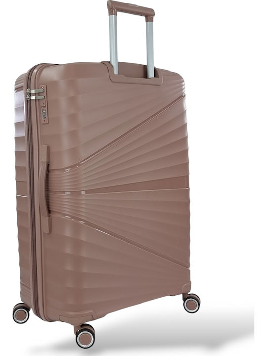 Playbags Valiză de Călătorie Medie Dura Roz cu 4 Roți Înălțime 65cm