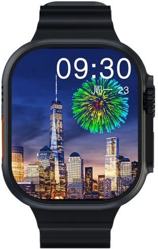 Ultra 9 Max Smartwatch mit Pulsmesser (Schwarz)