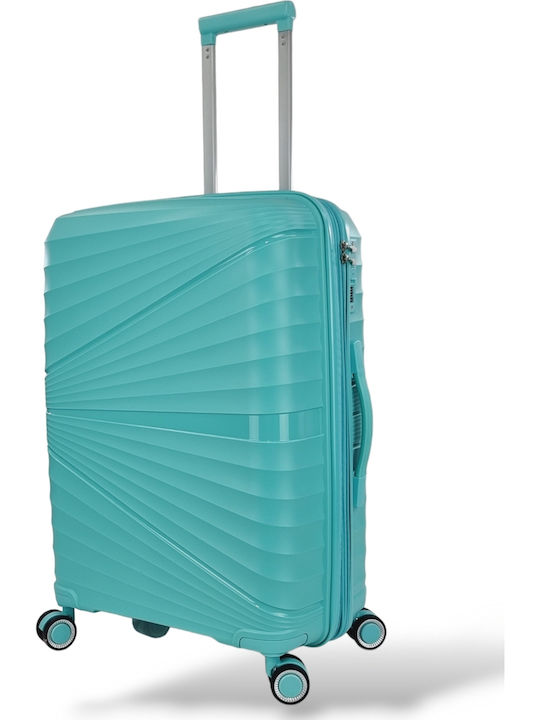 Playbags PP8804 Medium Travel Suitcase Hard Turquoise with 4 Wheels Height 65cm pp8004-24