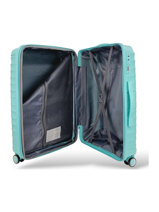 Playbags PP8004 Large Travel Suitcase Hard Turquoise with 4 Wheels Height 75cm pp8004-28