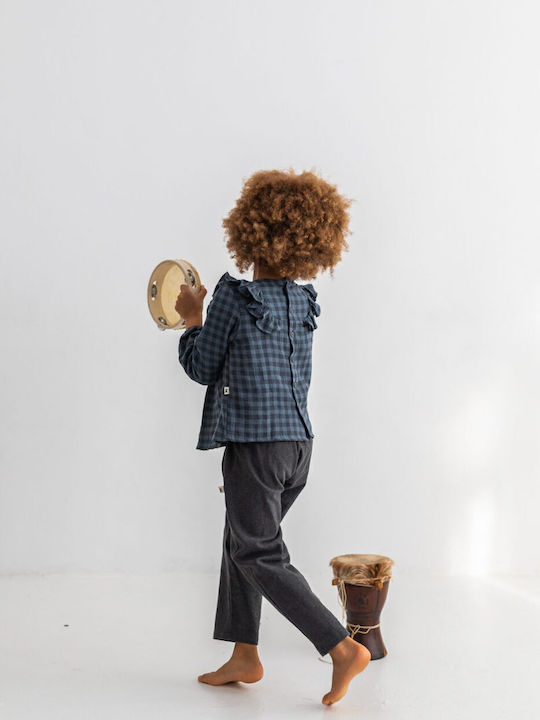 Kinderhemd Langarm Blau