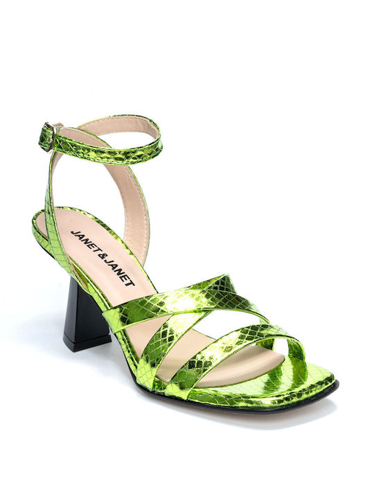 Janet & Janet Leather Women's Sandals Green