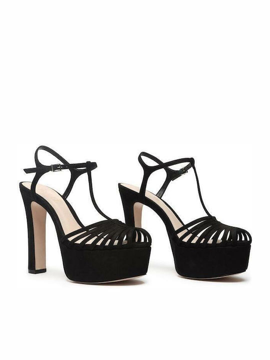 Schutz Catifea Sandale dama in Culorea Negru