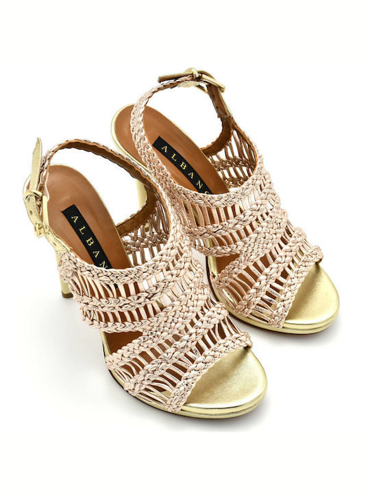 Albano Damen Sandalen in Gold Farbe