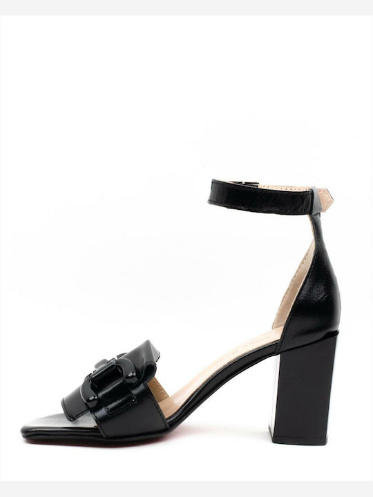 Wall Street Leder Damen Sandalen in Schwarz Farbe