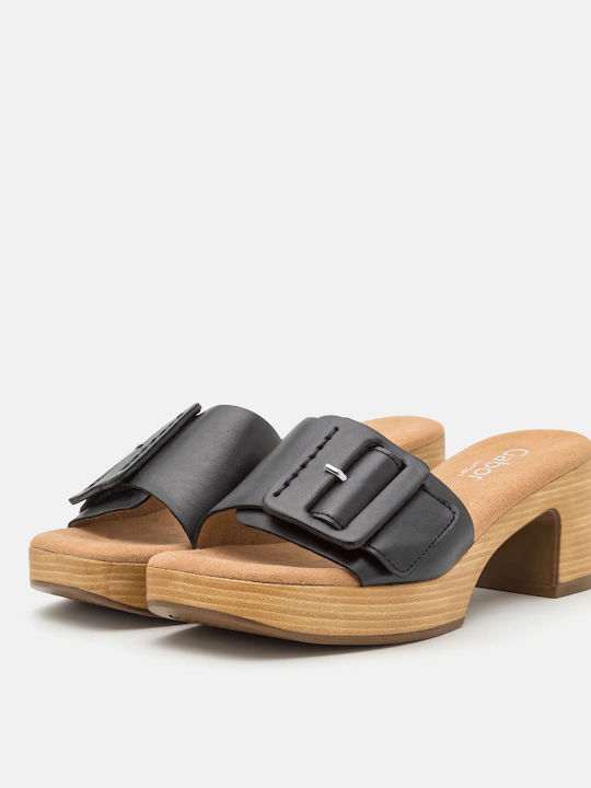 Din piele Sandale Anatomici Negre