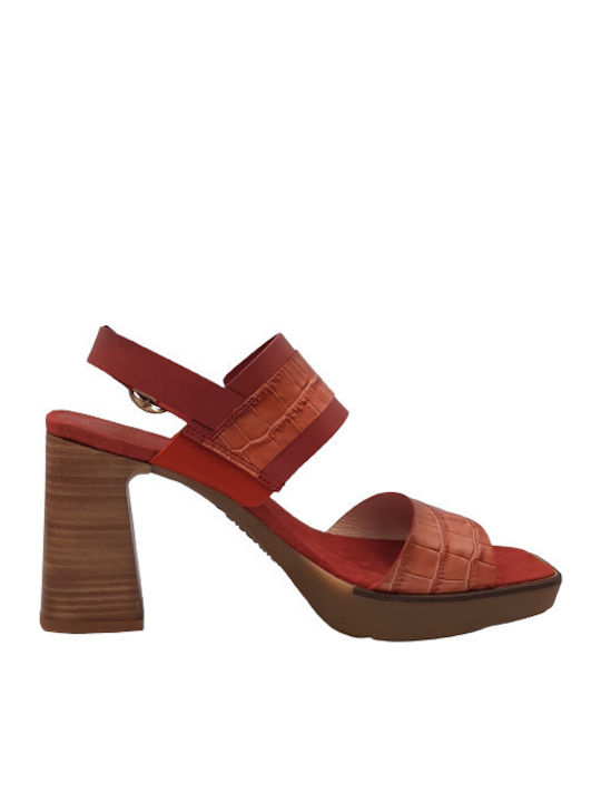 Hispanitas Leather Women's Sandals Red