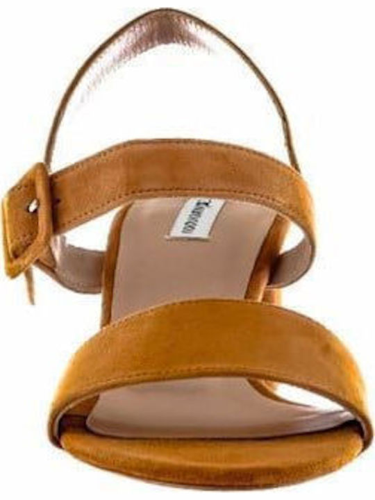 Leather Women's Sandals Tabac Brown
