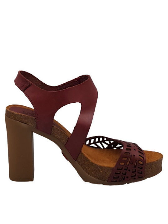 Yokono Anatomic Leather Women's Sandals Burgundy