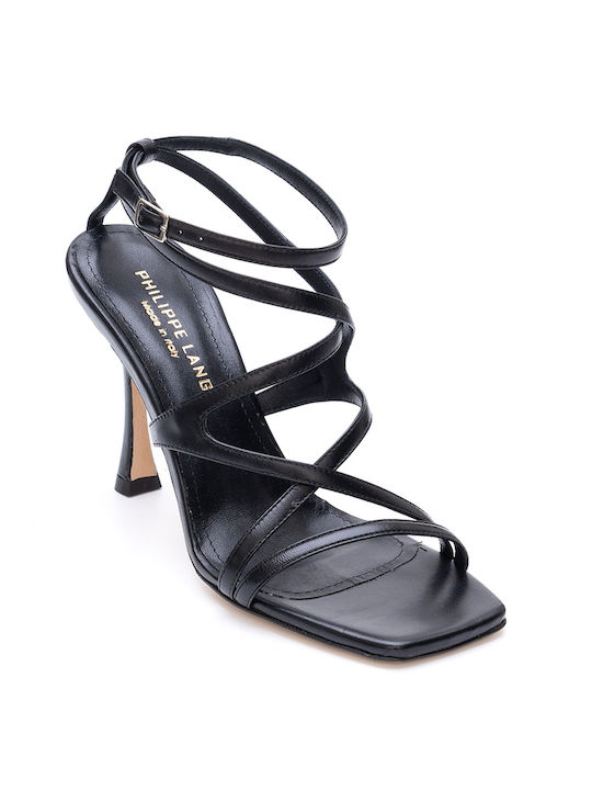 Philippe Lang Leather Women's Sandals Black