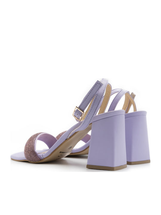Leder Sandalen Lila