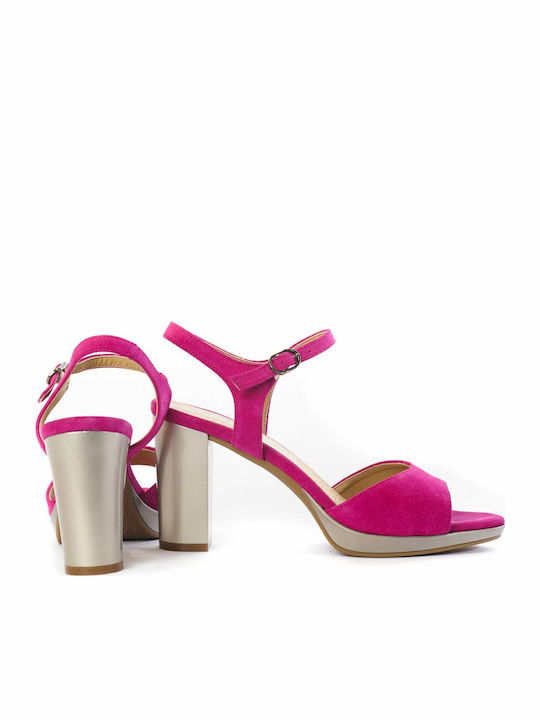 Leder Sandalen Anatomisch Fuchsie