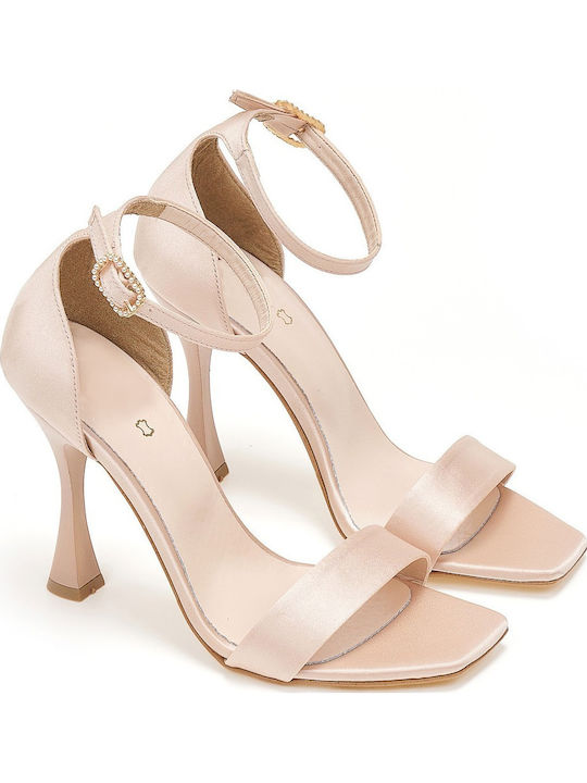 Stoff Sandalen Beige
