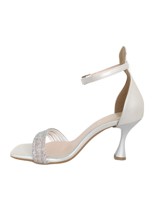 Sandalen mit Strass Weiß