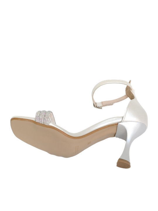 Sandalen mit Strass Weiß