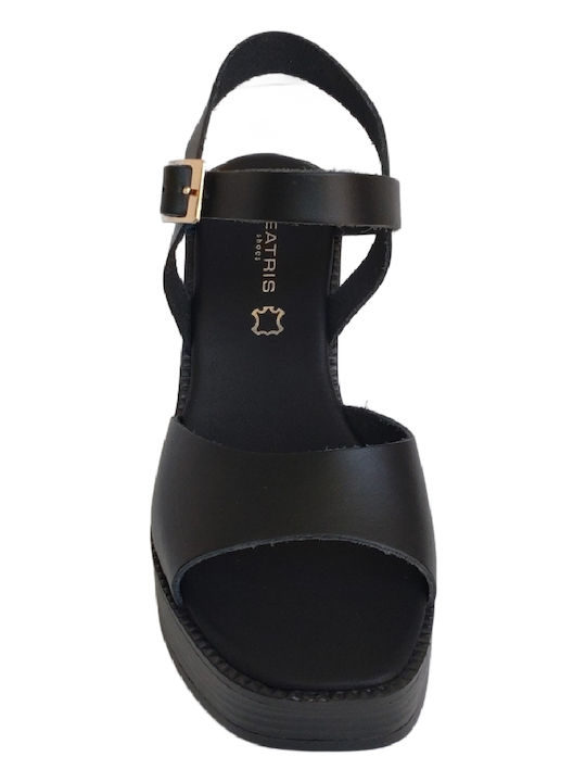 Beatris Anatomic Leather Women's Sandals Black