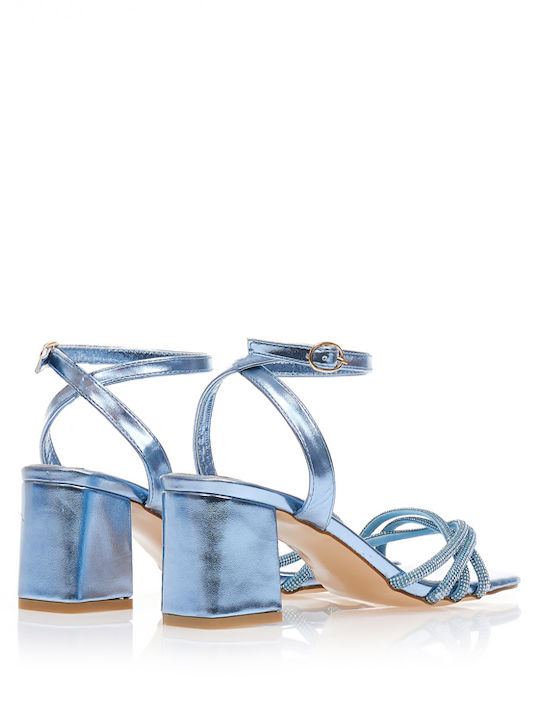 Sandalen mit Strass Blau