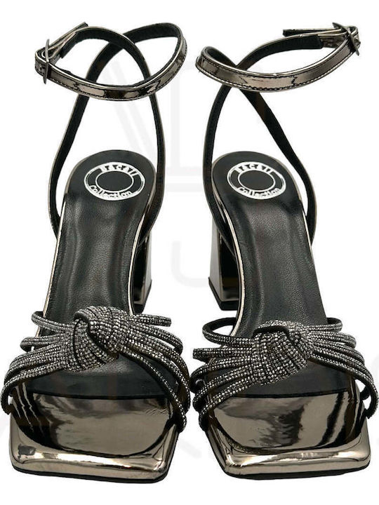 Din piele Sandale Negre