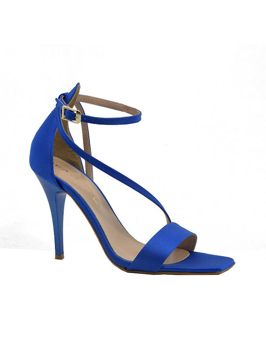 Piedini Fabric Women's Sandals with Ankle Strap Blue