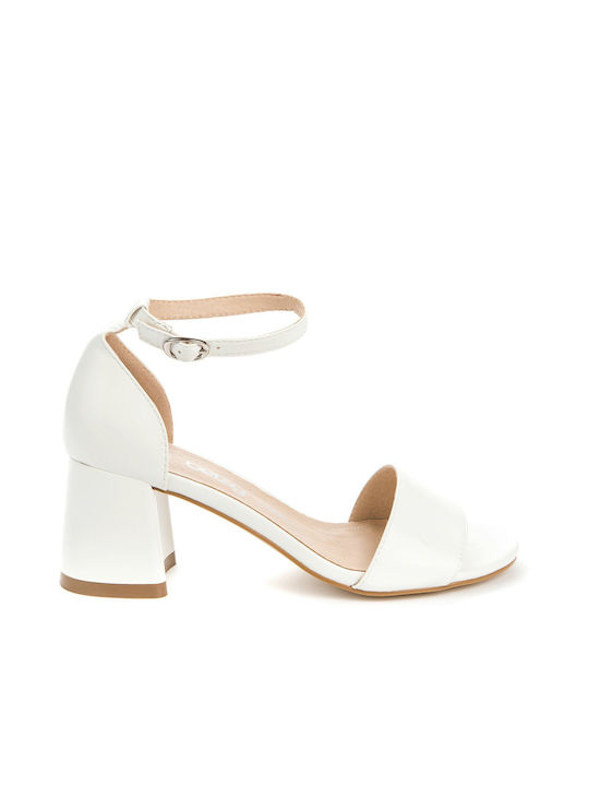 Betsy Women's Sandals with Ankle Strap White