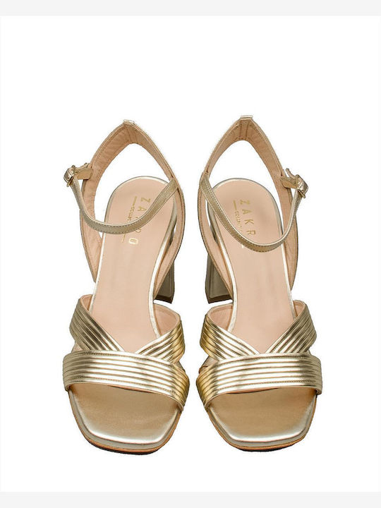 Zakro Collection Damen Sandalen in Gold Farbe