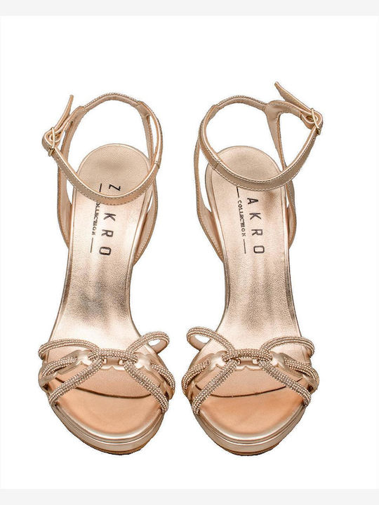 Leder Sandalen mit Strass Rosa