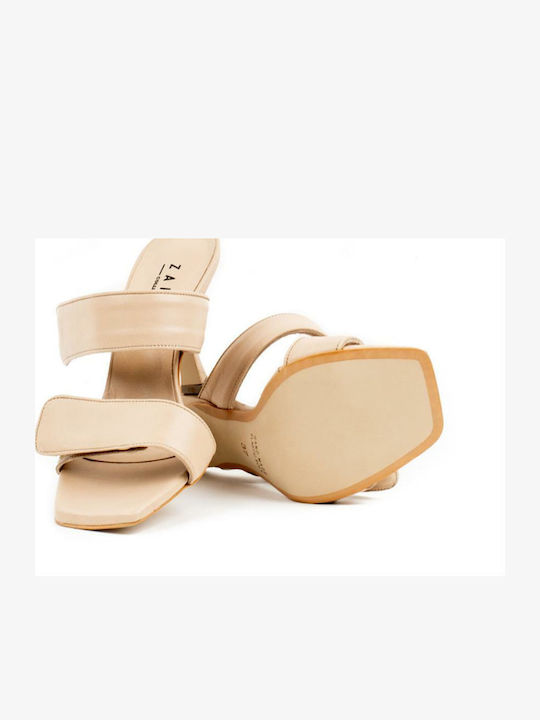 Leder Sandalen Beige