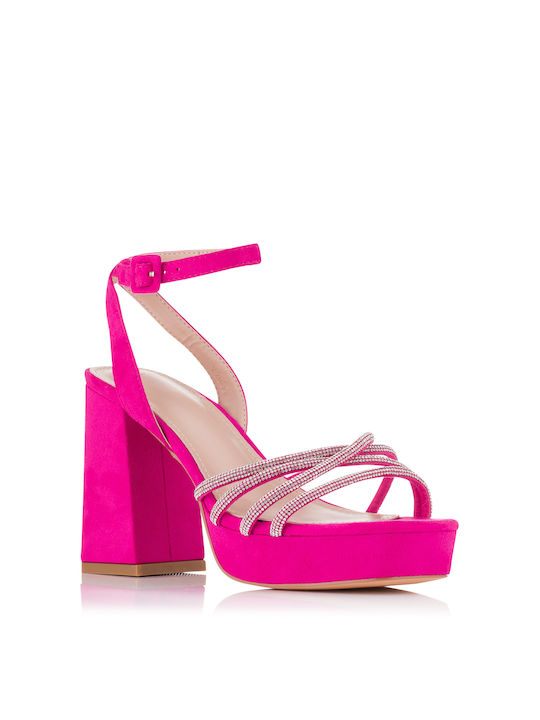 Mia Suede Women's Sandals Fuchsia