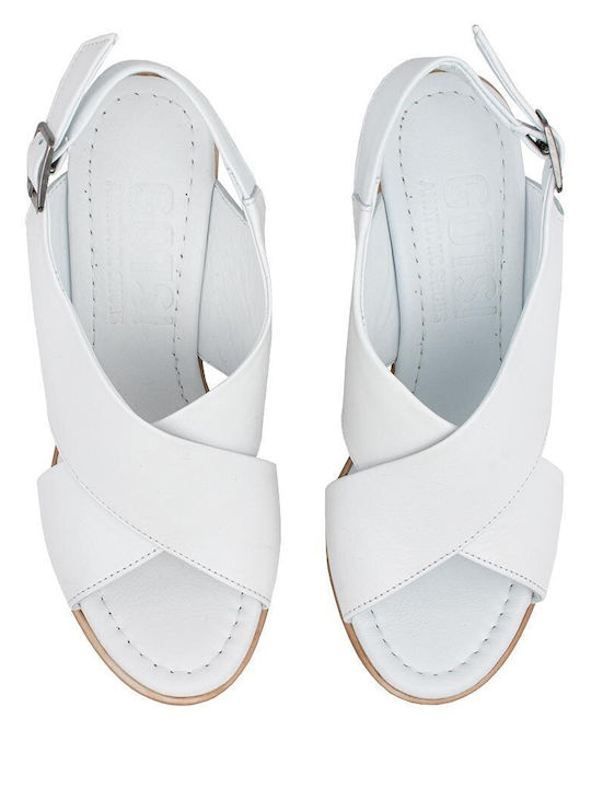 Gotsi Anatomic Anatomic Leather Women's Sandals White