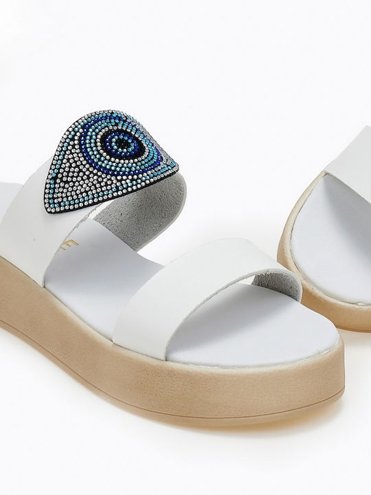 Issue Fashion Women's Flat Sandals Flatforms in White Color